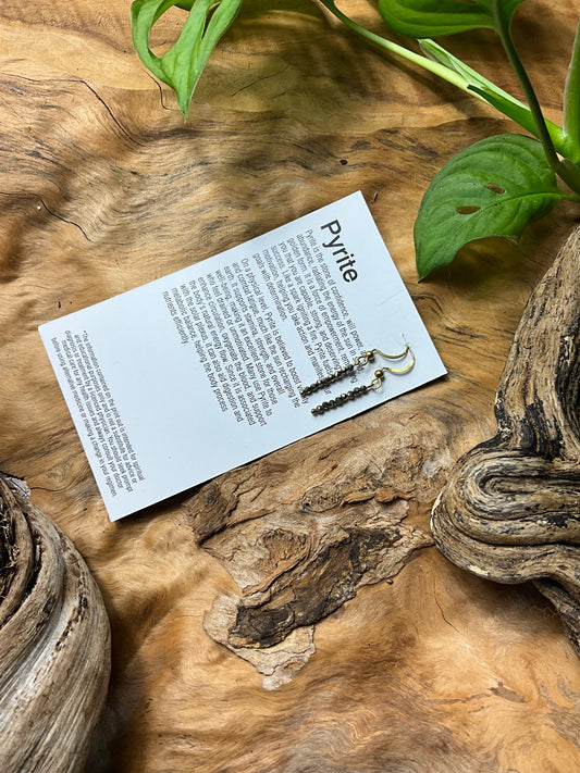Pyrite And Brass Healing Earrings