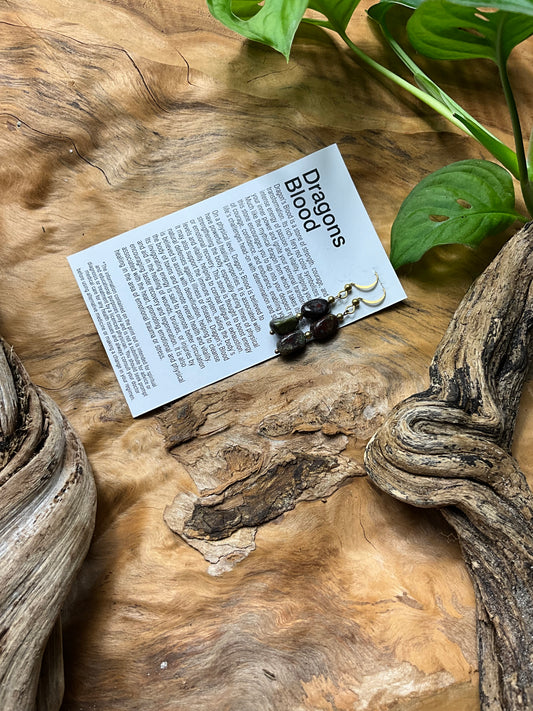 Dragons Blood And Brass Healing Earrings