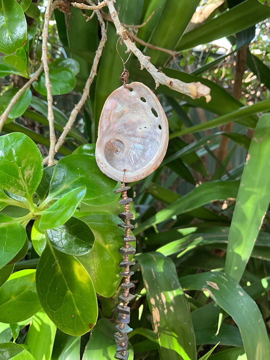Hag stone And Abalone Shell Protection Talisman